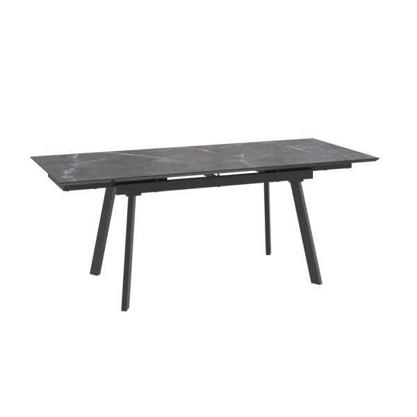 Стол ALTEZA FOUR-140, раздвижной 140(30+30)x85, КАМЕНЬ ТЕМНЫЙ - COMPAKT CER/ЧЕРНЫЙ ALTEZA 140 FOUR